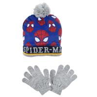 Čiapky a rukavice Spiderman , Velikost čepice - 52 , Barva - Šedo-modrá
