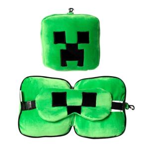 cestovný vankúš s maskou na oči Minecraft , Barva - Zelená