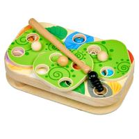 Chytanie húsenic – drevená motorická stolová hra s magnetmi , Barva - Barevná