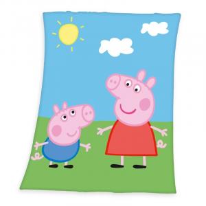 Deka Peppa Pig , Barva - Modro-zelená , Rozměr textilu - 130x160