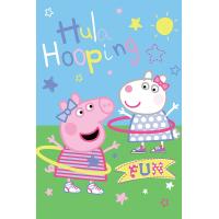 Deka Peppa Pig Hula hooping , Barva - Modro-zelená , Rozměr textilu - 100x150