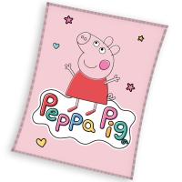 Deka Prasiatko Peppa Veselá Pepina , Barva - Ružová , Rozměr textilu - 110x140