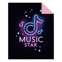 Přehoz na postel Music Star , Barva - Čierna , Rozměr textilu - 170x210