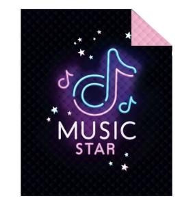 Přehoz na postel Music Star , Barva - Čierna , Rozměr textilu - 170x210