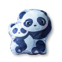 Tvarovaný mikroplyšový polštářek Panda , Barva - Bielo-čierna