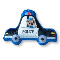 Tvarovaný mikroplyšový polštářek Policie , Barva - Modrá