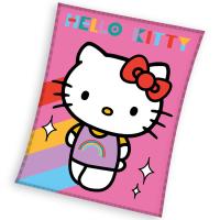 Deka Hello Kitty Rainbow , Barva - Ružová , Rozměr textilu - 130x160