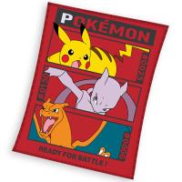 Deka Pokémon Pikachu MewToo a Charizard , Barva - Červená , Rozměr textilu - 110x140