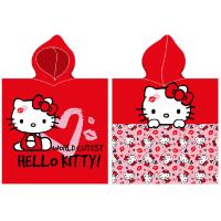 Pončo Hello Kitty Nejroztomilejší na Světě , Barva - Červená , Rozměr textilu - 55x110