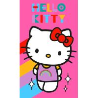 Ručník Hello Kitty Rainbow , Barva - Malinová , Rozměr textilu - 30x50