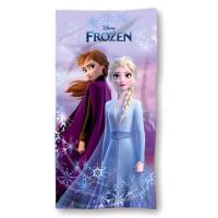 Osuška Micro Ledové Království Anna a Elsa , Barva - Fialová , Rozměr textilu - 70x140