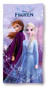 Osuška Micro Ledové Království Anna a Elsa , Barva - Fialová , Rozměr textilu - 70x140