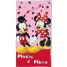 Osuška Micro Mickey a Minnie , Barva - Ružová , Rozměr textilu - 70x140