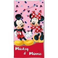 Osuška Micro Mickey a Minnie , Barva - Ružová , Rozměr textilu - 70x140