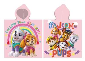 Pončo Paw Patrol pawsome , Barva - Ružová , Rozměr textilu - 55x110