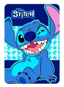 Flísová deka Lilo a Stitch , Barva - Modrá , Rozměr textilu - 100x140