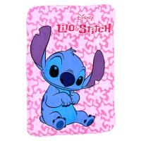 Flísová deka Lilo a Stitch , Barva - Ružová , Rozměr textilu - 100x140