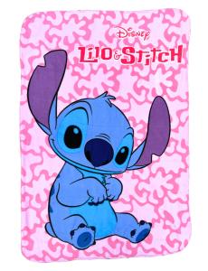 Flísová deka Lilo a Stitch , Barva - Ružová , Rozměr textilu - 100x140