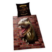 Obliečky 3D Efekt Dinosaurus , Barva - Hnedá , Rozměr textilu - 140x200