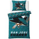 Hokejové povlečení NHL San Jose Sharks , Barva - Zelená , Rozměr textilu - 140x200