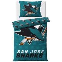 Hokejové obliečky NHL San Jose Sharks , Barva - Zelená , Rozměr textilu - 140x200