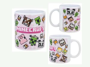 HRNEČEK MINECRAFT , Velikost lahve - 325 ml , Barva - Bílo-růžová