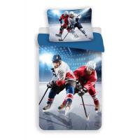 Obliečky Ľadový Hokej micro , Barva - Modrá , Rozměr textilu - 140x200