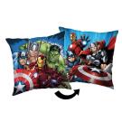 Mikroplyšový polštářek Avengers Heroes 03 Polyester, 40/40 cm , Barva - Modrá , Rozměr textilu - 40x40