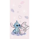 Osuška Lilo and Stitch pink , Barva - Svetlo ružová , Rozměr textilu - 70x140