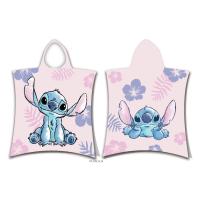 Pončo Lilo and Stitch Pink , Barva - Svetlo ružová , Rozměr textilu - 50x115