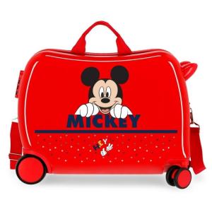 Kufr na kolečkách Mickey Happy MAXI , Barva - Červená