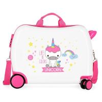 Kufor na kolieskach Roll Road Little Me Unicorn MAXI , Barva - Biela