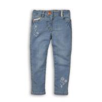 Nohavice džínsové s elasténom Výšivka , Velikost - 68/74 , Barva - Modrá
