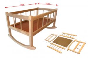 Kolíska drevená, 50 x 28 cm , Barva - Béžová