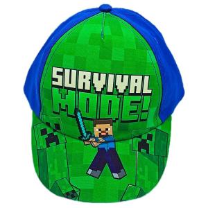 šiltovka Minecraft Survival Mode , Velikost čepice - 56 , Barva - Zeleno-modrá