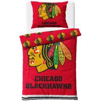 Mikroplyšové povlečení NHL Chicago Blackhawks , Barva - Červená , Rozměr textilu - 140x200