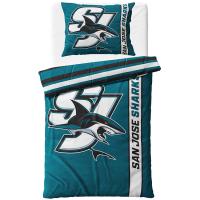 Mikroplyšové obliečky NHL San Jose Sharks Belt , Barva - Zelená , Rozměr textilu - 140x200