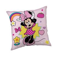 Mikroplyšový polštářek Minnie Smile  Polyester, 40/40 cm , Barva - Svetlo ružová , Rozměr textilu - 40x40