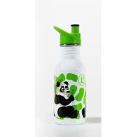 Nerezová fľaša na pitie Panda , Velikost lahve - 500 ml , Barva - Bielo-zelená