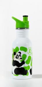 Nerezová fľaša na pitie Panda , Velikost lahve - 500 ml , Barva - Bielo-zelená