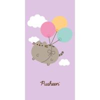 Osuška Kočička Pusheen Kurz Létání , Barva - Fialová , Rozměr textilu - 70x140