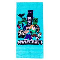 Osuška Minecraft , Barva - Tyrkysová , Rozměr textilu - 70x140