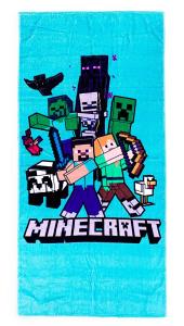 Osuška Minecraft blue , Barva - Tyrkysová , Rozměr textilu - 70x140