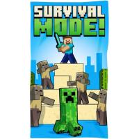 Osuška Minecraft Survival Mode , Barva - Modro-zelená , Rozměr textilu - 70x140