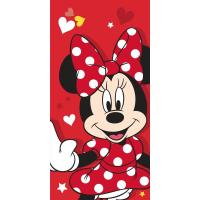 Osuška Minnie Red Heart , Barva - Červená , Rozměr textilu - 70x140