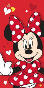 Osuška Minnie Red Heart , Barva - Červená , Rozměr textilu - 70x140