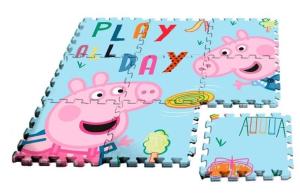 Pěnové puzzle PEPPA PIG 90x60 , Barva - Modrá