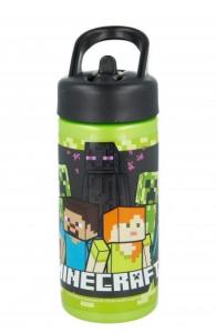 Fľaša na pitie Minecraft , Velikost lahve - 410 ml , Barva - Černo-zelená