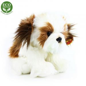 Plyšový pes shih tzu 28cm ECO , Barva - Bílo-hnědá