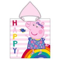 Pončo PEPPA PIG Happy ružové , Barva - Ružová , Rozměr textilu - 55x110